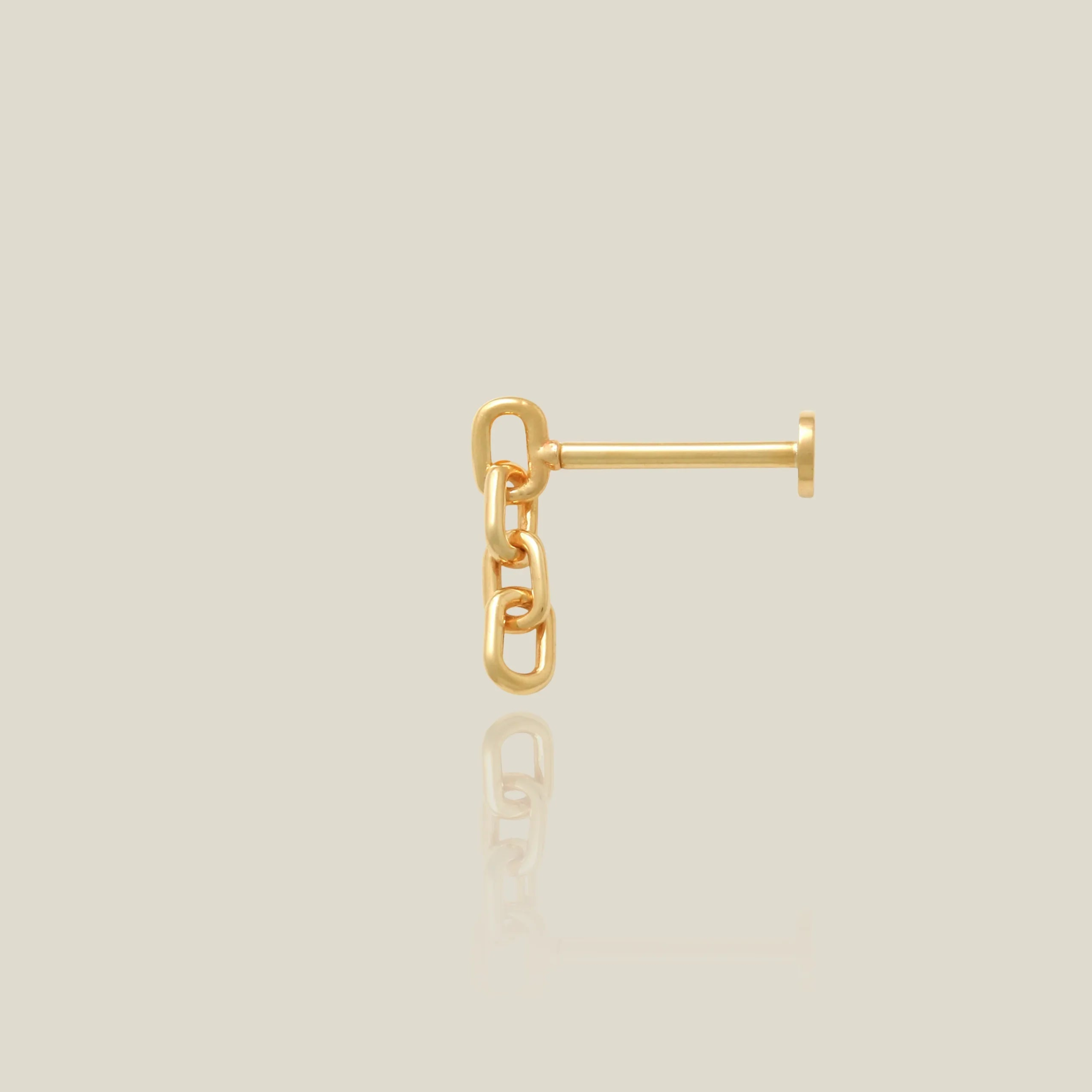 Oval Chain Link Stud (Internal Thread) - Anygolds