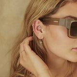 Diamond Cross Chain Drop Earrings