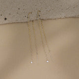 Diamond Chain Threader Drop Earrings