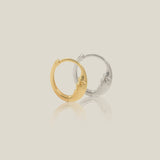 Crescent Moon Face Huggie Hoop Earrings