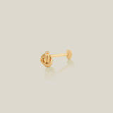 14k Solid Gold Love Knot Stud Piercing Earring