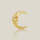 Crescent Moon Face Stud - Anygolds