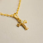 Diamond Gothic Cross Pendant - Anygolds