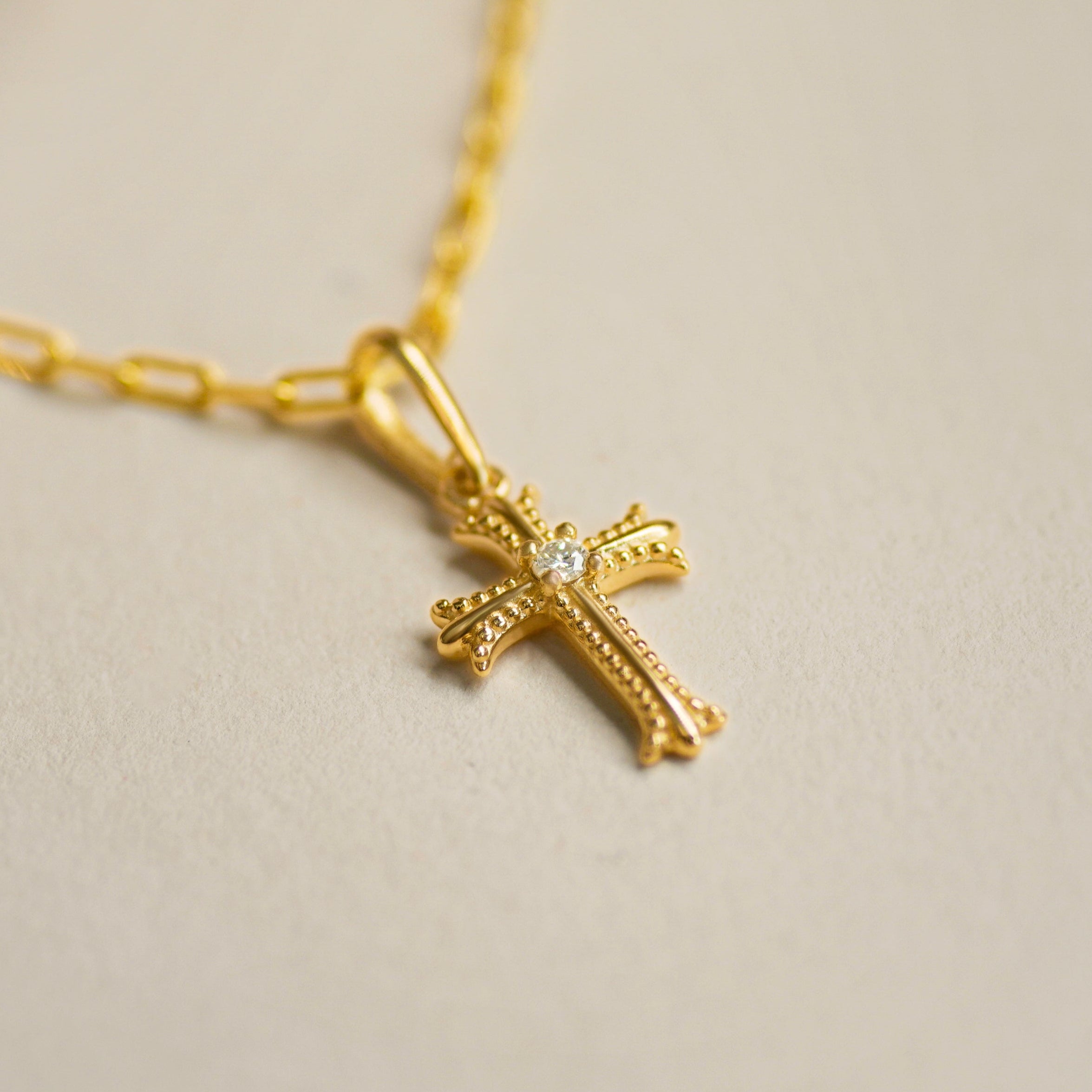 Diamond Gothic Cross Pendant - Anygolds