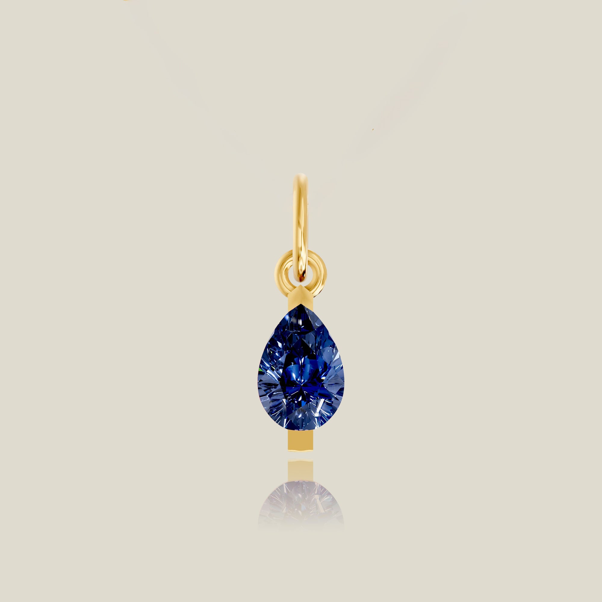 Pear Lab Grown Gemstone Charm (Ruby, Sapphire, Emerald, Pink Sapphire)
