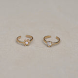 Ear Cuff con un solo corazón y circonitas