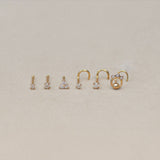 Piercing Sacacorchos Nariz Redonda Bisel Diamante