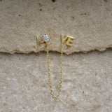 LOVE Chain Double Stud Earring