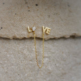 LOVE Chain Double Stud Earring
