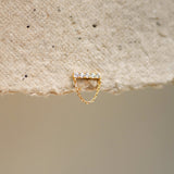 Line Bar Dangle Chain Stud