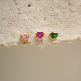 Bezel Heart Stud