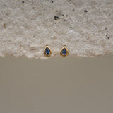 Aqua Gem Teardrop Stud Earrings