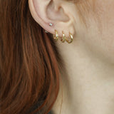 Sleek Diamond-Cut Huggie Hoop Earrings