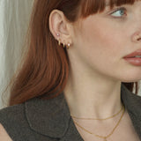 Sleek Diamond-Cut Huggie Hoop Earrings