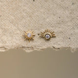 Bezel Sunburst Stud