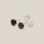 Round Black Essential Stud Earrings - Anygolds