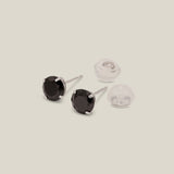 Round Black Essential Stud Earrings - Anygolds