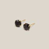 Round Black Essential Stud Earrings - Anygolds