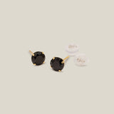 Round Black Essential Stud Earrings - Anygolds