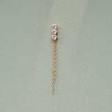 Stone Long Chain Drop Stud