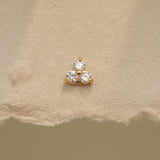 Diamond Trinity Lotus Stud