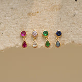 Double Gem Drop Stud