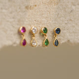 Double Gem Drop Stud