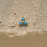 Turquoise Floral Trinity Stud