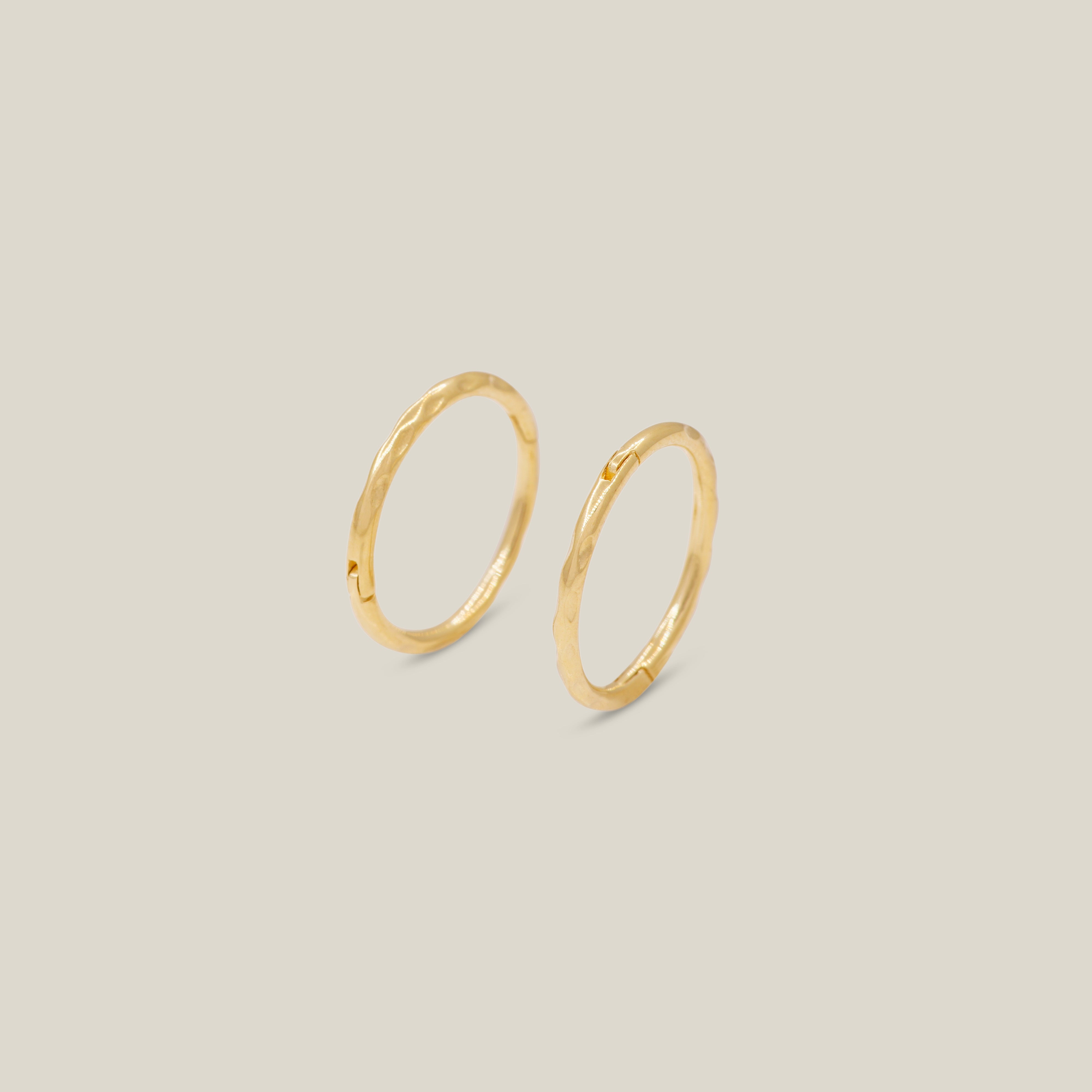 Hammered Texture Seamless Hoop Earrings 