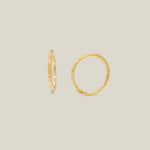 Hammered Texture Thin Hoop Earrings - Anygolds