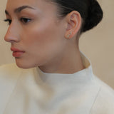 Pear & Round Bezel Stud Earrings