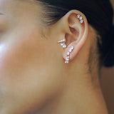 Stacked Emerald-Cut Stud Earrings