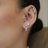 Stacked Emerald-Cut Stud Earrings