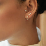 Mixed Bezel Trio Stud Earrings
