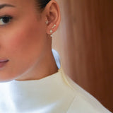 Mixed Bezel Trio Stud Earrings