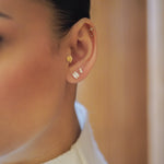 14K North Star Flare Chain Stud Earring