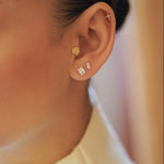 14K North Star Flare Chain Stud Earring