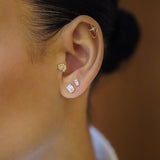 14K Molten Shell Stud Earring
