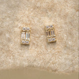 Baguette Cluster Stud Earrings