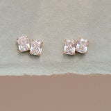 Stacked Emerald-Cut Stud Earrings