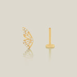 CZ Butterfly Wing Stud Piercing (Internal | External) - Anygolds