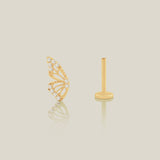 CZ Butterfly Wing Stud Piercing (Internal | External) - Anygolds