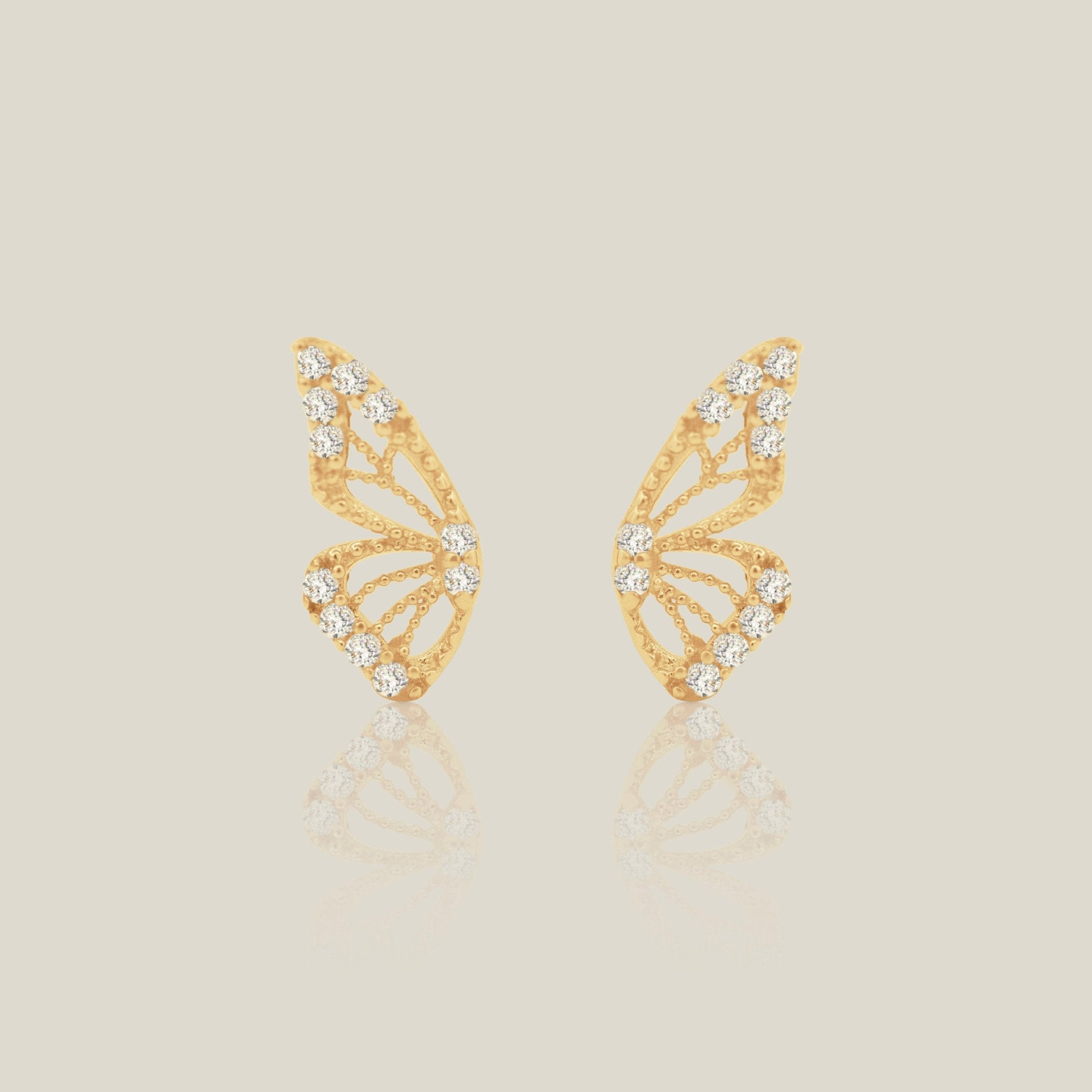 CZ Butterfly Wing Stud Piercing (Internal | External) - Anygolds