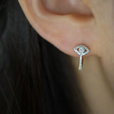 Diamond Evil Eye Hoop Earrings