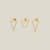 Curved Bar & Round Charm Stud Piercing (Internal Thread)