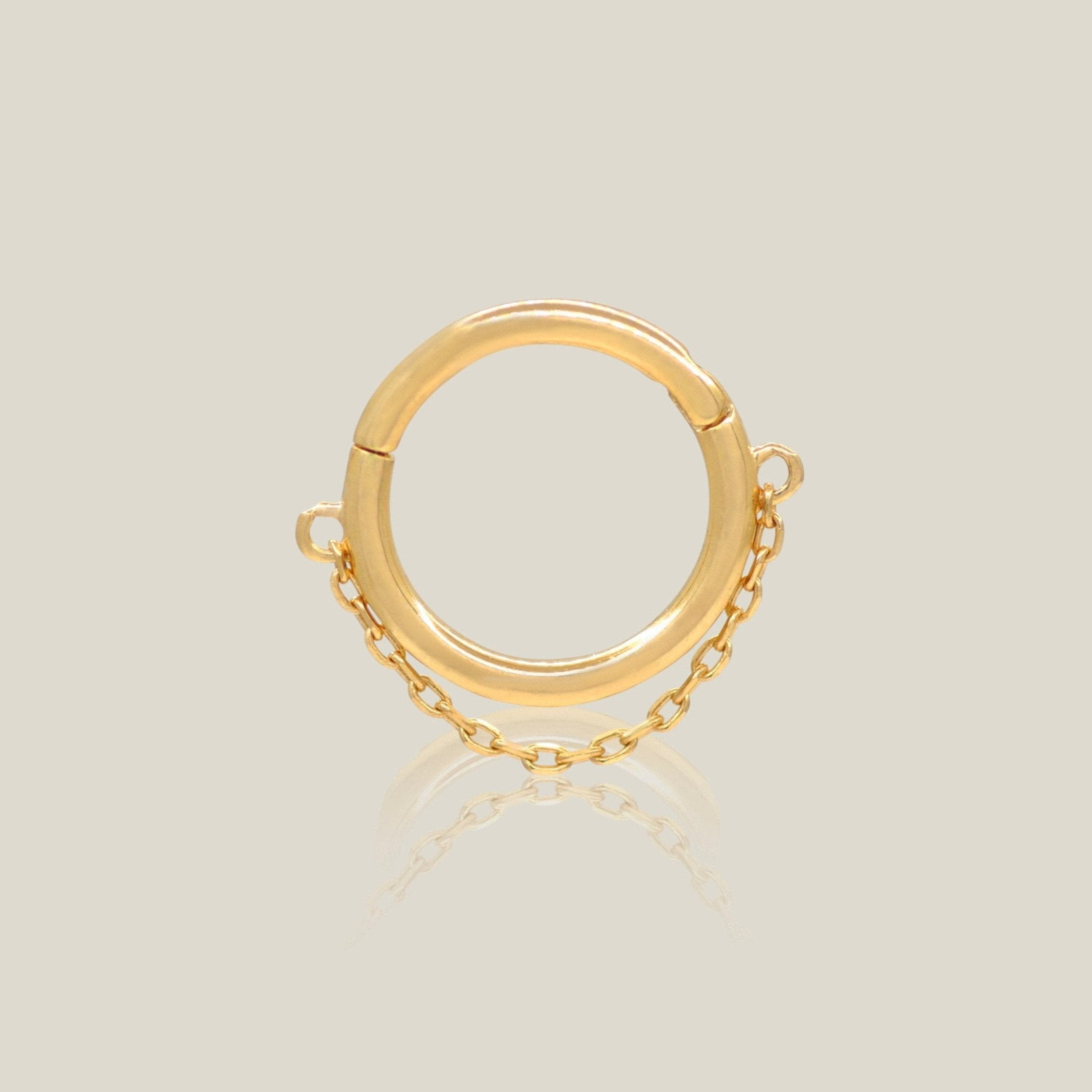 Chain Ring Septum Hoop - Anygolds