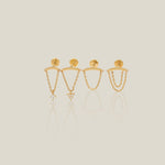 Curved Bar & Chain Stud (Internal Thread) - Anygolds