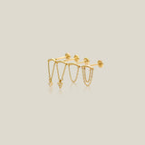 Curved Bar & Chain Stud (Internal Thread) - Anygolds