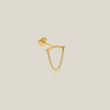 Curved Bar & Chain Stud (Internal Thread) - Anygolds