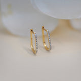 Micro-Pavé  Diamond Oval Hoop Earrings